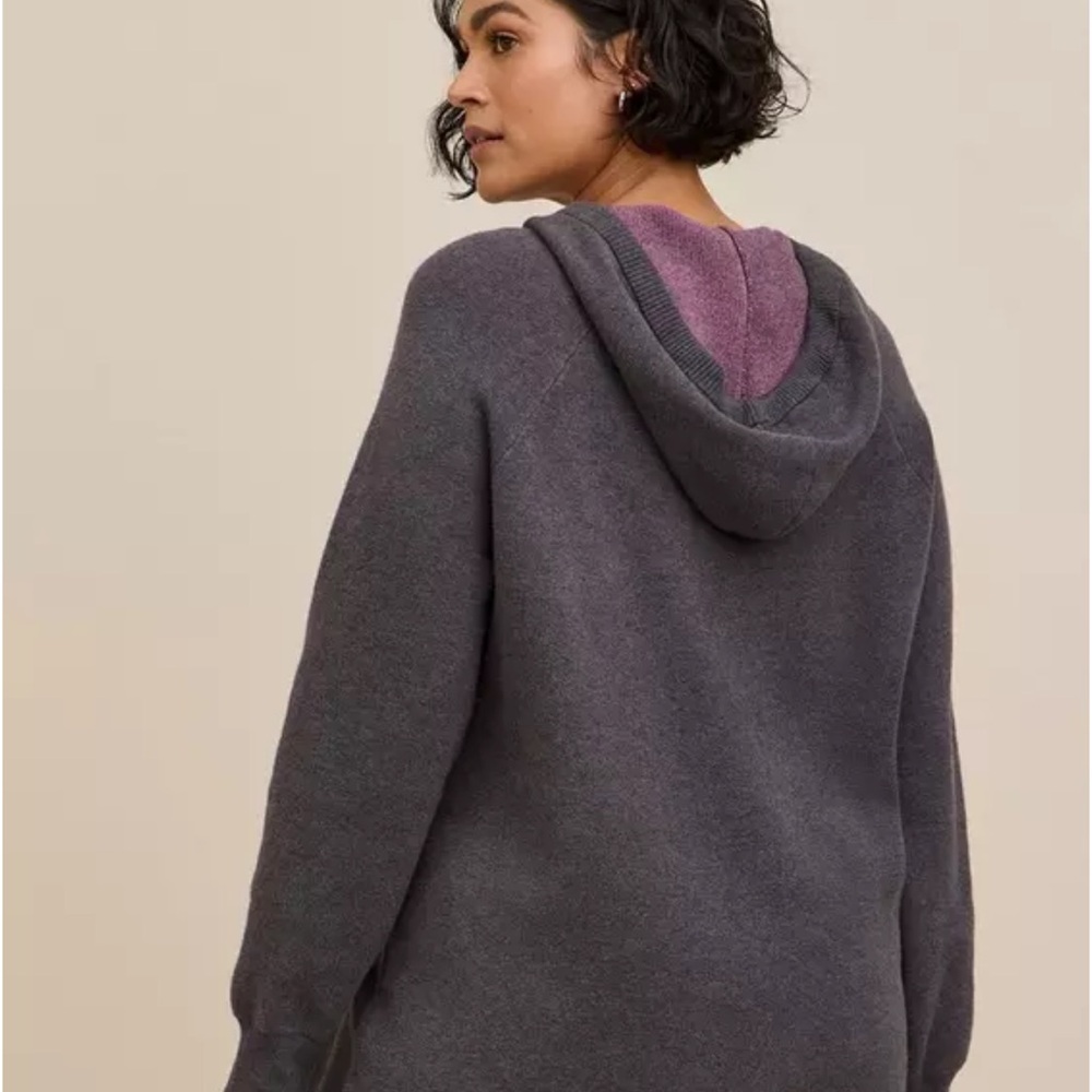 Gray Hoodie with Pink Heart and Ribbon Design - Picture 4 of 7
